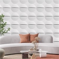 STICKGOO 3D Wall Panels, White Semicircle