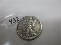 1940 Walking Liberty silver half dollar, very