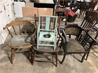 (7) Solid Vintage Dining Chairs.