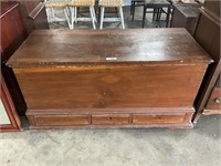 Antique Country Pine Dovetailed Blanket Chest.