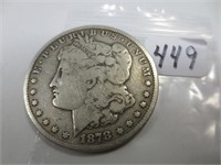 1878-S Morgan silver dollar, very good