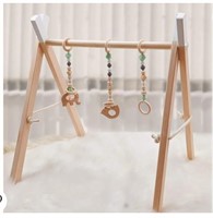 DILIMI Wooden Baby Gym, Baby Play Gym Frame Wood