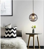 Brikey Glass Spherical Pendant Light,Gold Iron &