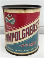 AMPOL Chevron 1 Lb Grease Tin (some contents)