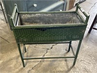 Antique Wicker Planter w/ Galvanized Insert.