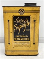 1/4 Gallon Lister Sepoyle Separator Oil Tin