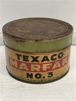 Early TEXACO 1 Lb Marfak No 3 Grease Tin
