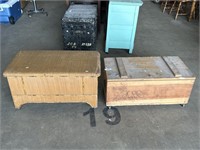 Pair of Early Storage Chests w/ Contents.