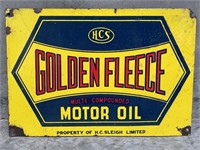 Original GOLDEN FLEECE HEX Enamel Oil Rack Sign