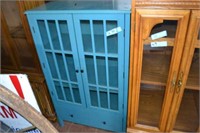Blue Double Door Curio Cabinet