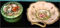 Antique Lefton Bowl & Victorian Trinket Box