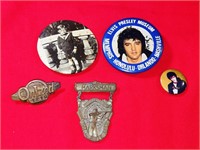 Assorted Vintage Pins Lot - Elvis - Rifle Marksman