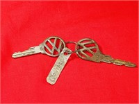 Vintage Volkswagen Keys and Tag