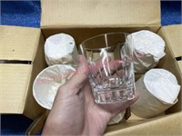 (5) Vtg Hoya Crystal old fashion glasses in box