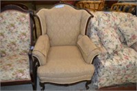 Tan Wing Back Chair