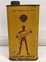 Early SHELL Stickman Pint Oil Tin