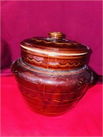 Vintage Marcrest Brown Glaze Bean Pot