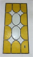 Vintage Hanbo Leaded Stain Glass Window 12x25