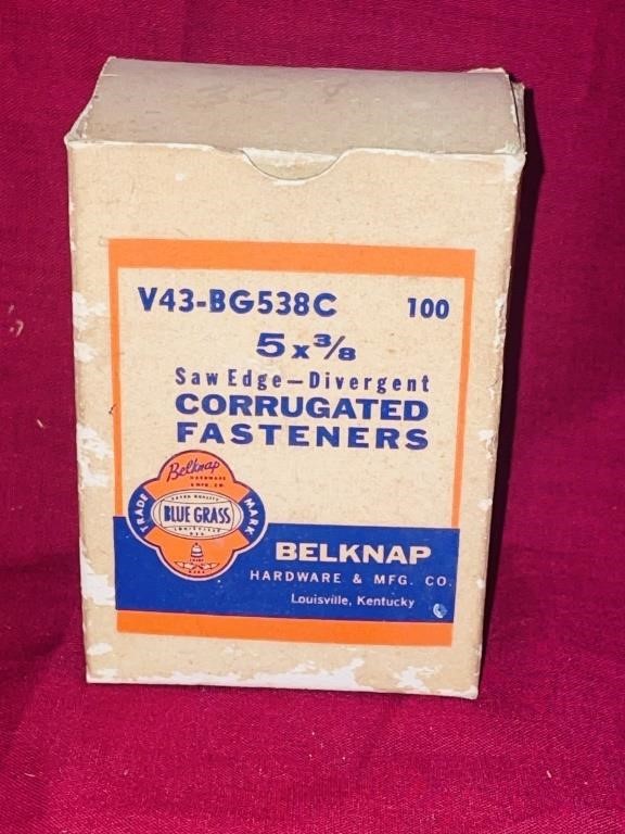 Vintage Blue Grass Belknap Corrugated Fasteners