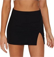 Wrotorea Womens Black Mini Skirt High Waist High