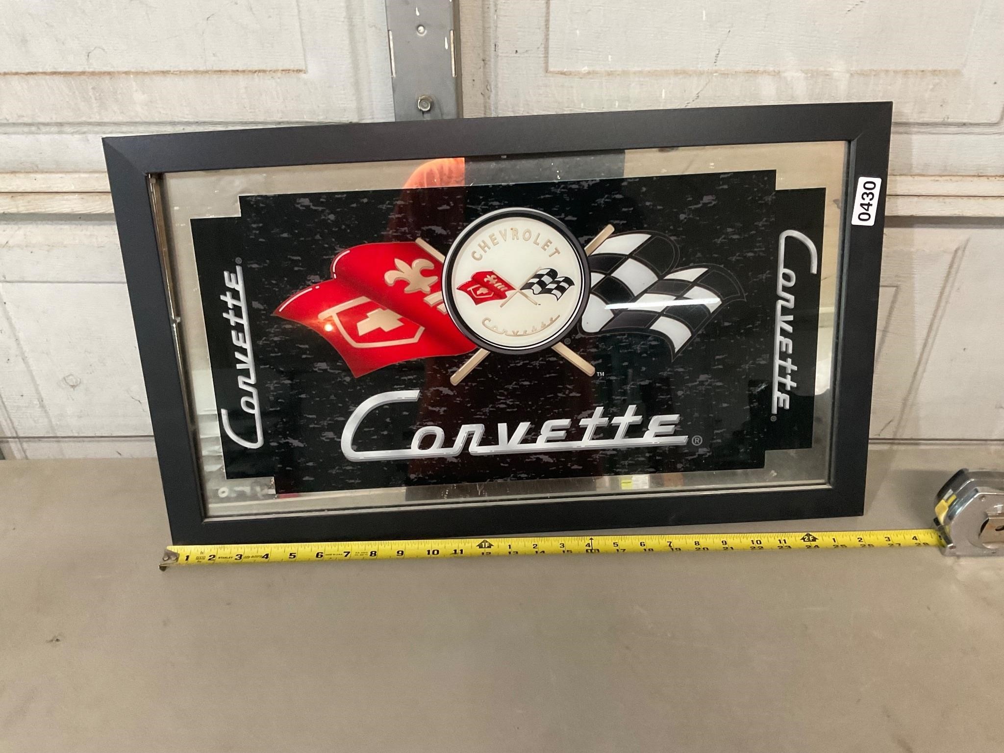 Framed Corvette mirror