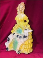 Vintage Lady / Dog Chalkware