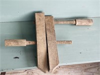 Large Antique Wooden Clamp - Tool