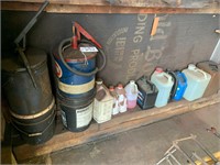 Shelf of oils and chemicals