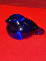 Vintage Cobalt Blue Glass Bird Figure