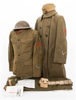 WWI US ARMY ATTRIBUTED UNIFORM GROUPING