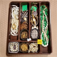 Tray of Costume Necklaces, Earrings, Womans