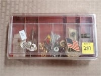 Small Container of Costume Pins, Patriotic Pins,