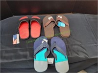 (3) Men's Flip-Flop Sandals, Size 9-10