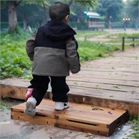 unununu Wooden Platform Step Stool for