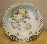 SCHUMANN FLORAL BOWL WITH STAND