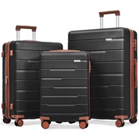 Friday parts 3 Piece Suitcase   Black and Brown