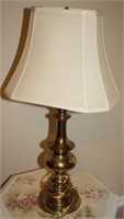 HEAVY BRASS TABLE LAMP WITH SHADE