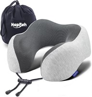 NAPFUN Neck Pillow  100% Memory Foam  Grey