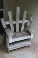 WOOD BENCH WITH SHOE STORAGE -PAINTED