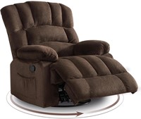 Swivel Rocker Recliner  Dark Brown  Oversized