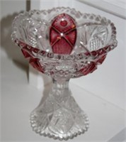 CRYSTAL COMPTE WITH RED FLASHED ACCENTS