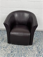 Swivel Barrel Chair with Metal Base