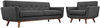 Modway Engage Mid-Century Modern Upholstered Set