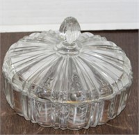 GLASS COVERED CANDY DISH