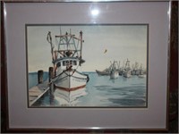 SIGNED WATERCOLOR FRAMED AND MATTED