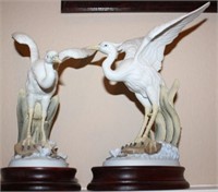 PAIR OF WHITE HERON FIGURINES BY ANDREA