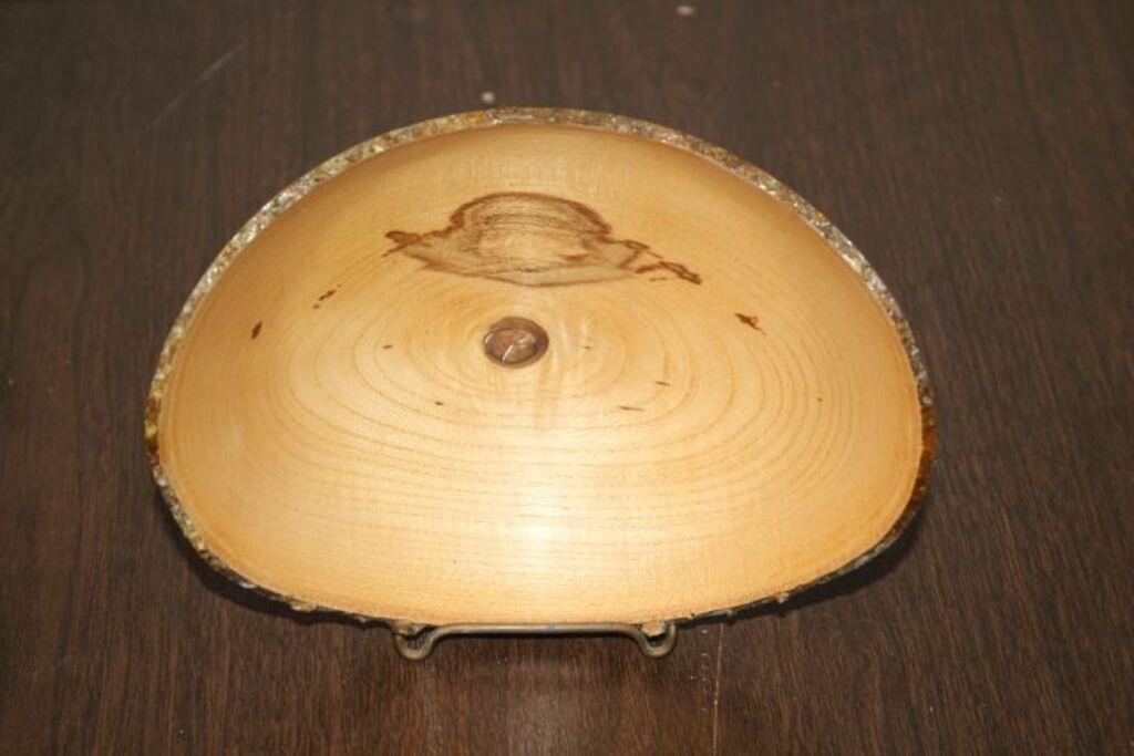 WOOD BOWL MADE FROM HACKBERRY SIGNED