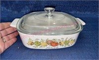 Vtg Pyrex Spice of Life 1qt baking dish w/ lid