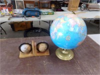 Globe and Globe Bookends