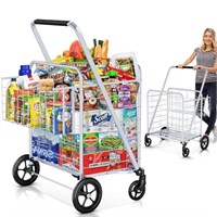 Shopping Cart, 460 lbs Upgrade Super Capacity Groc